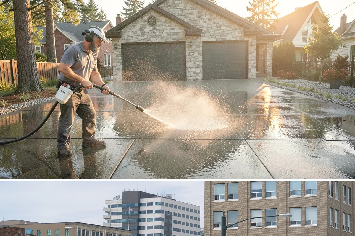 Medical Facility Exterior Cleaning in Everett, Snohomish County, WA - Twice a year, ideally in spring and fall, keeps a medical exterior consistently clean given the Northwest's long damp seasons.