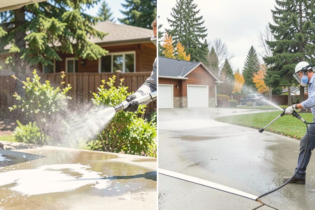 Medical Facility Exterior Cleaning in Fife, Pierce County, WA - Cordon off work zones and protect landscaping and entry mats