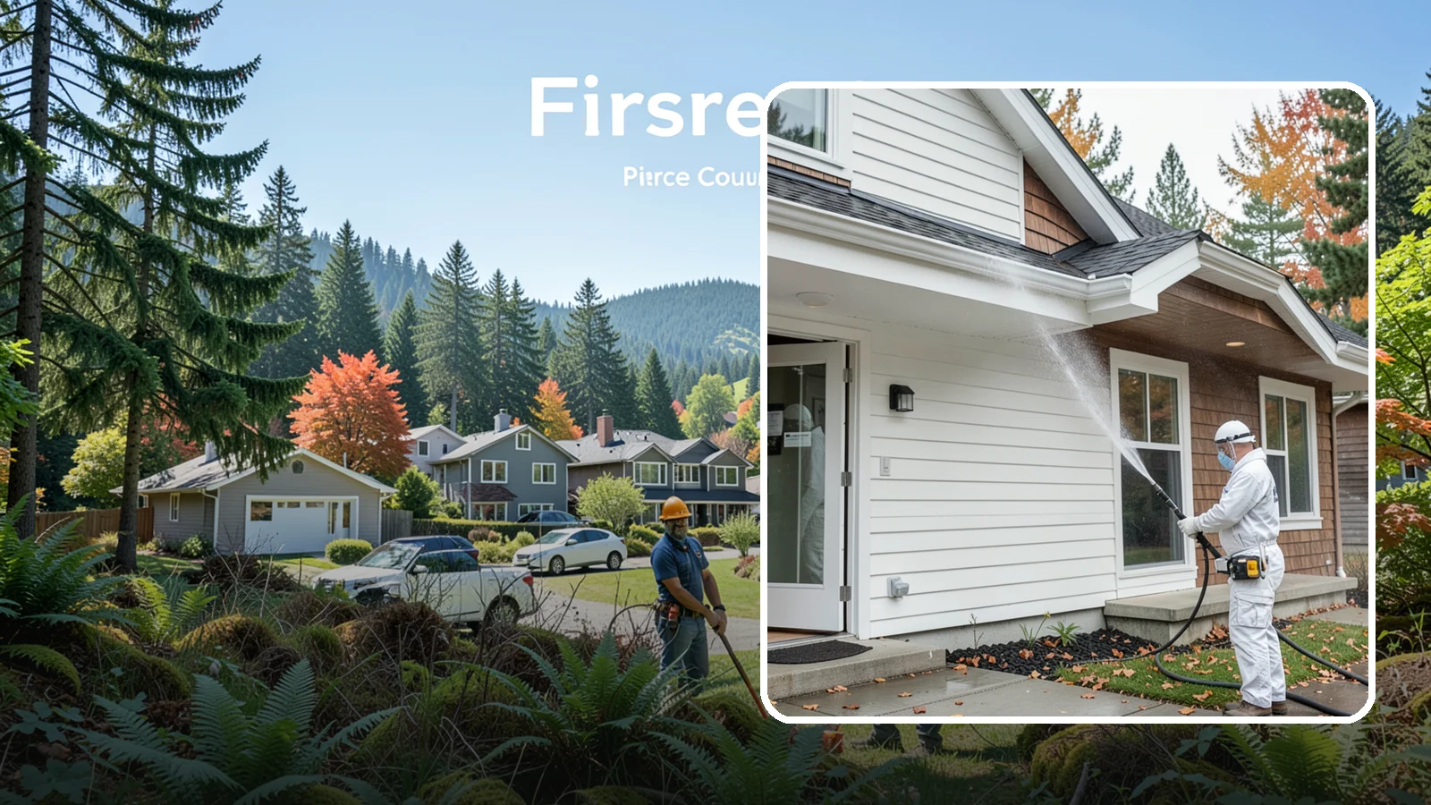 Medical Facility Exterior Cleaning in Fircrest, Pierce County, WA - Sanitizing exterior wash for clinics and medical offices that removes biofilm, mildew, and grime from entrances, walkways, and...