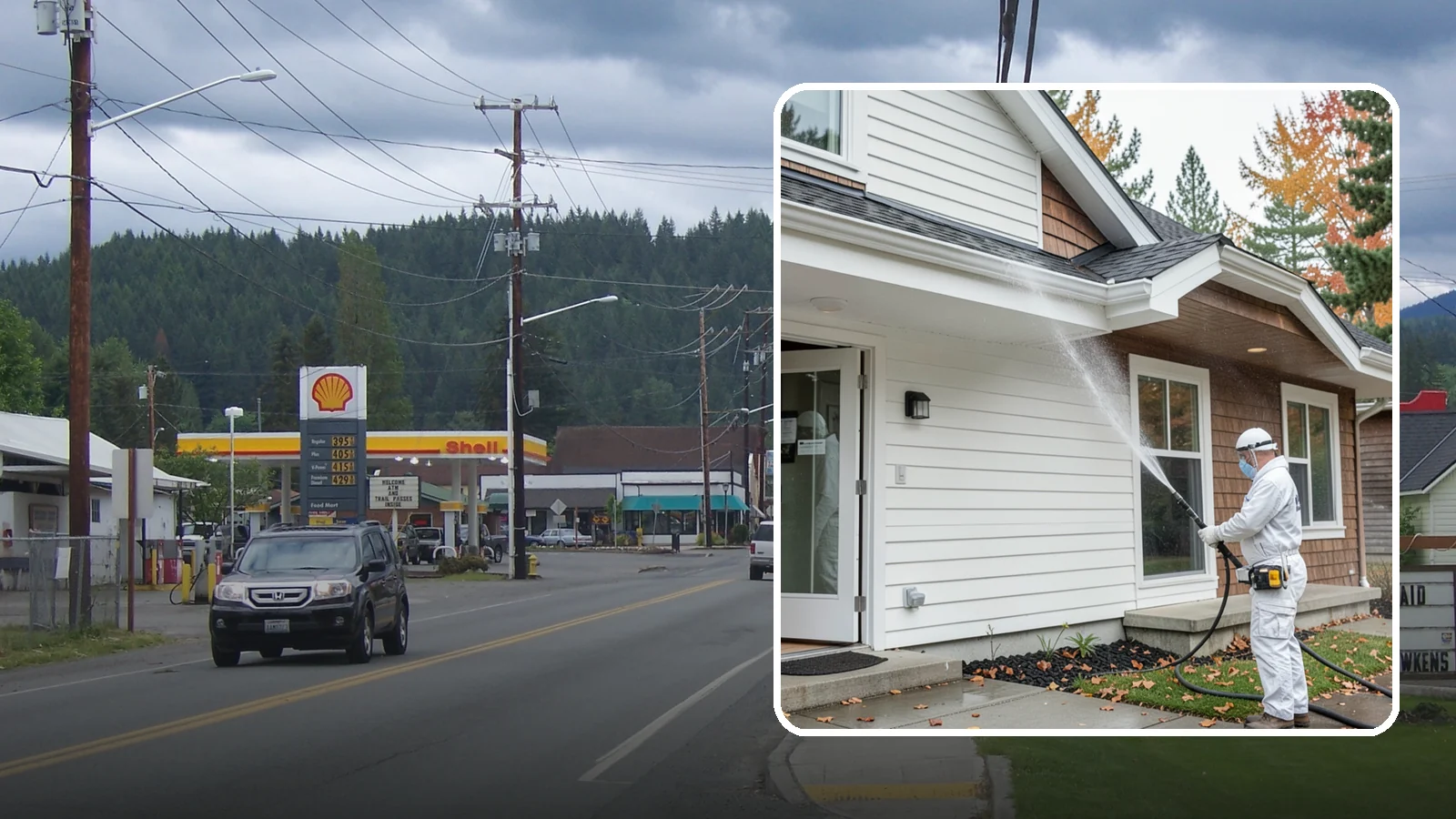 Medical Facility Exterior Cleaning in Granite Falls, Snohomish County, WA - Sanitizing exterior wash for clinics and medical offices that removes biofilm, mildew, and grime from entrances, walkways, and...