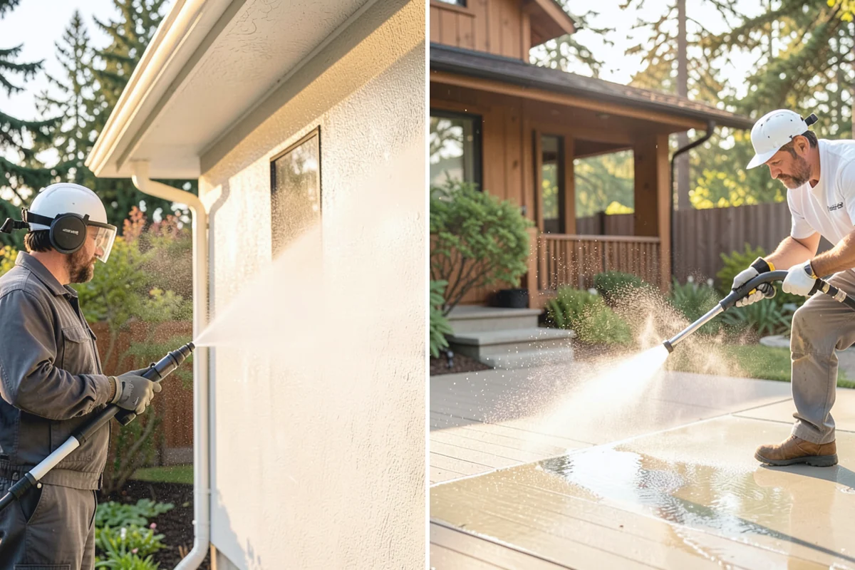 Medical Facility Exterior Cleaning in Granite Falls, Snohomish County, WA - Cordon off work zones and protect landscaping and entry mats