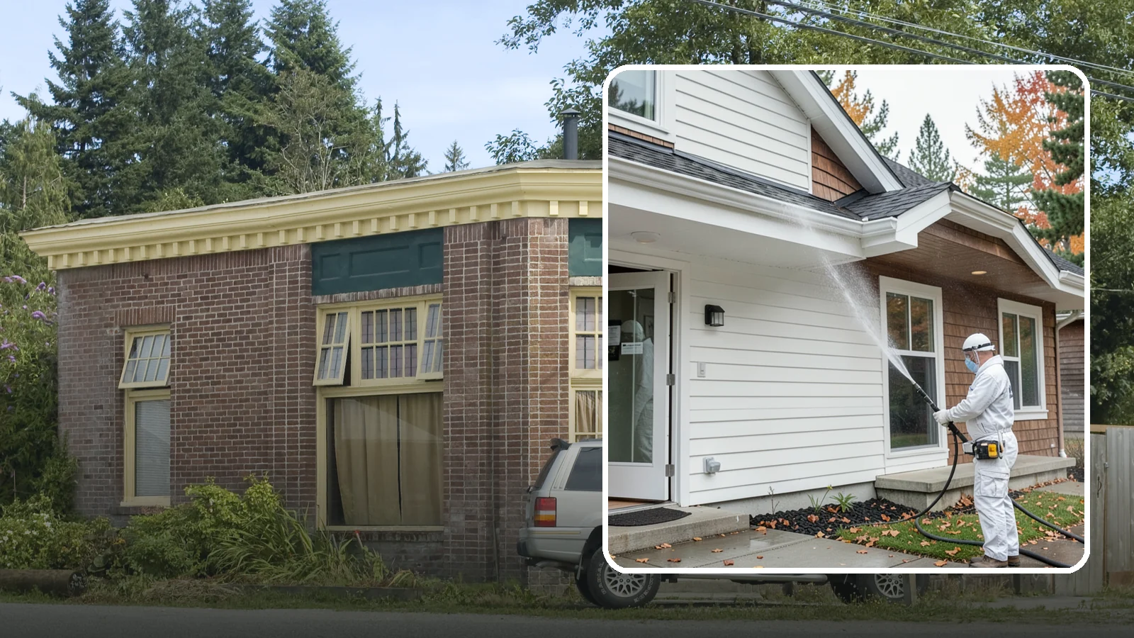 Medical Facility Exterior Cleaning in Hamilton, Skagit County, WA - Sanitizing exterior wash for clinics and medical offices that removes biofilm, mildew, and grime from entrances, walkways, and...