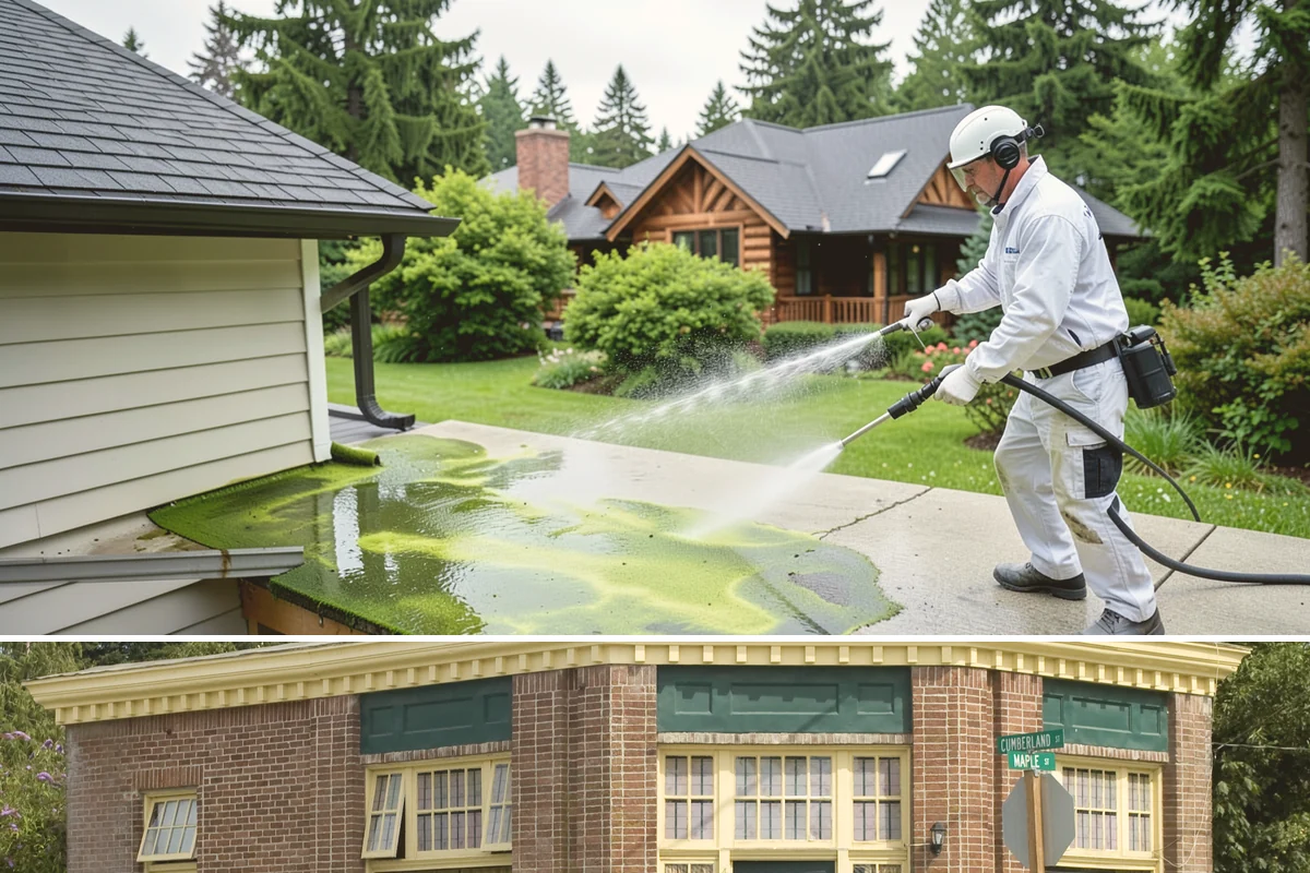 Medical Facility Exterior Cleaning in Hamilton, Skagit County, WA - Twice a year, ideally in spring and fall, keeps a medical exterior consistently clean given the Northwest's long damp seasons.