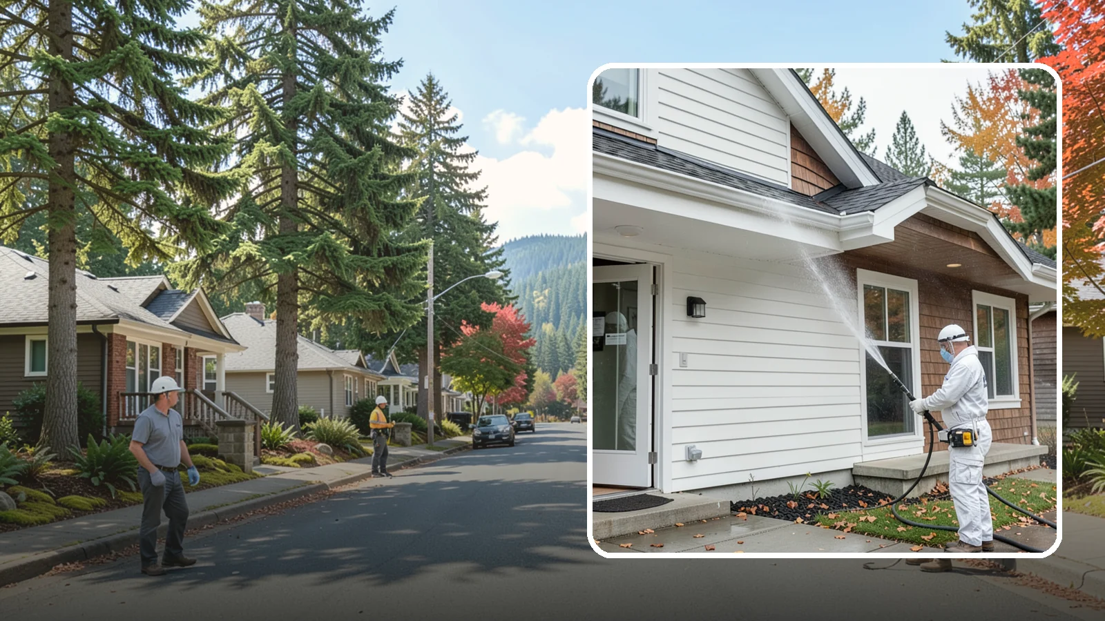 Medical Facility Exterior Cleaning in Hunts Point, King County, WA - Sanitizing exterior wash for clinics and medical offices that removes biofilm, mildew, and grime from entrances, walkways, and...