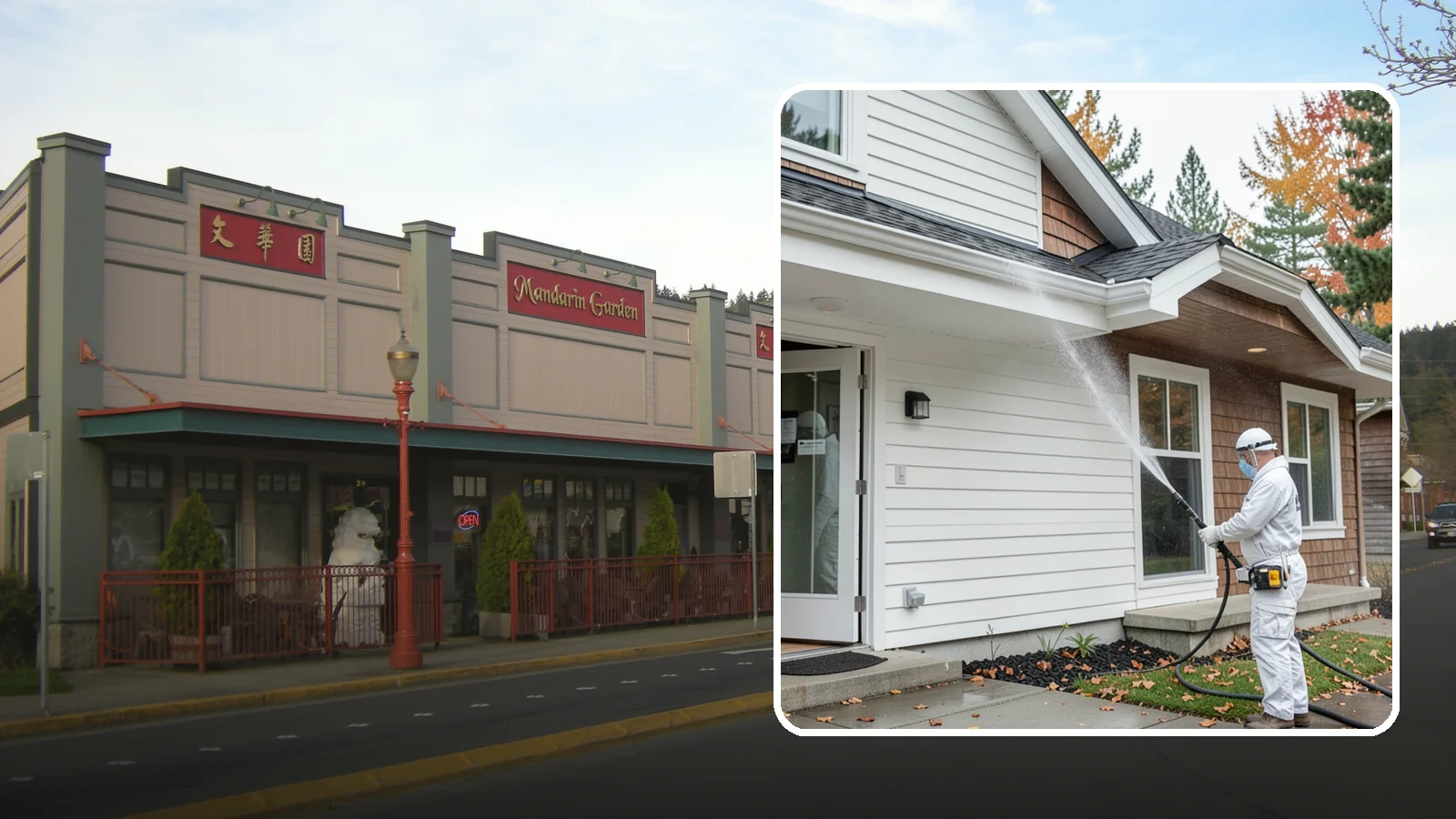 Medical Facility Exterior Cleaning in Issaquah, King County, WA - Sanitizing exterior wash for clinics and medical offices that removes biofilm, mildew, and grime from entrances, walkways, and...