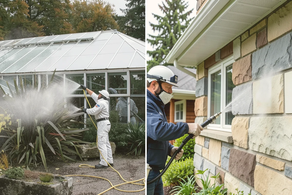 Medical Facility Exterior Cleaning in Kirkland, King County, WA - Cordon off work zones and protect landscaping and entry mats