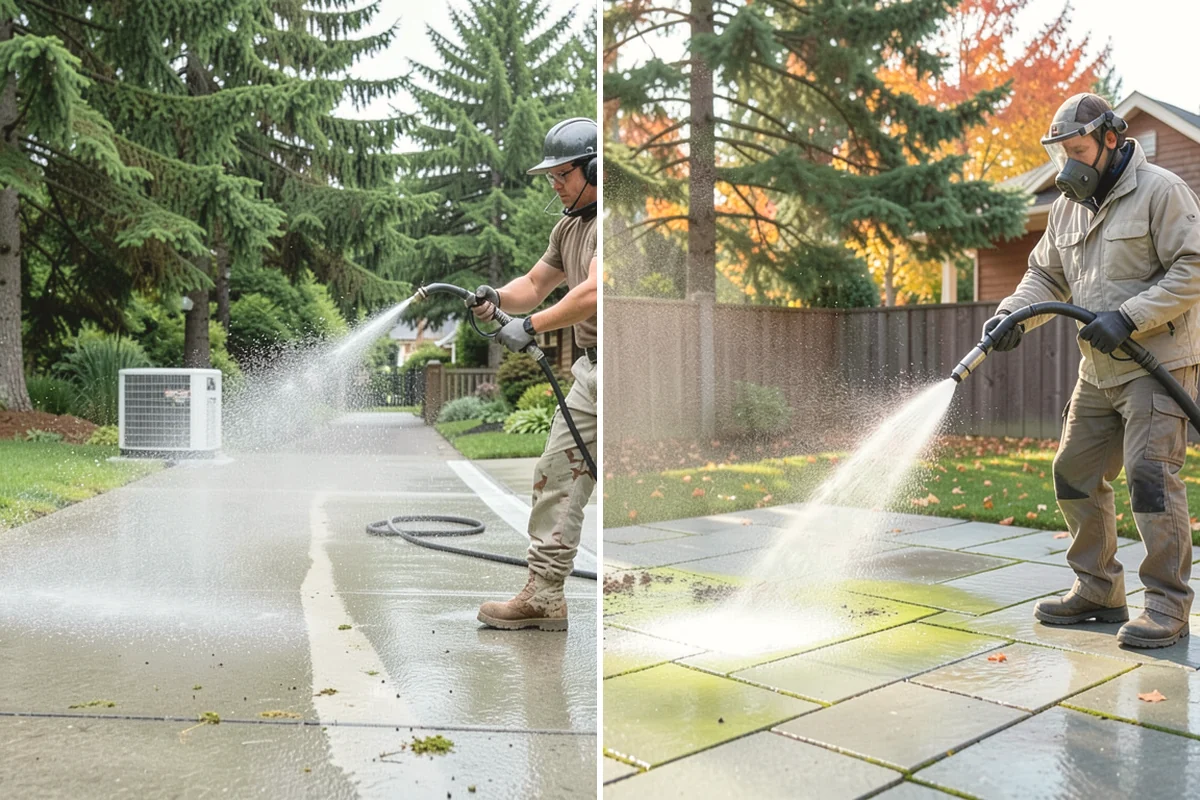 Medical Facility Exterior Cleaning in La Conner, Skagit County, WA - Cordon off work zones and protect landscaping and entry mats
