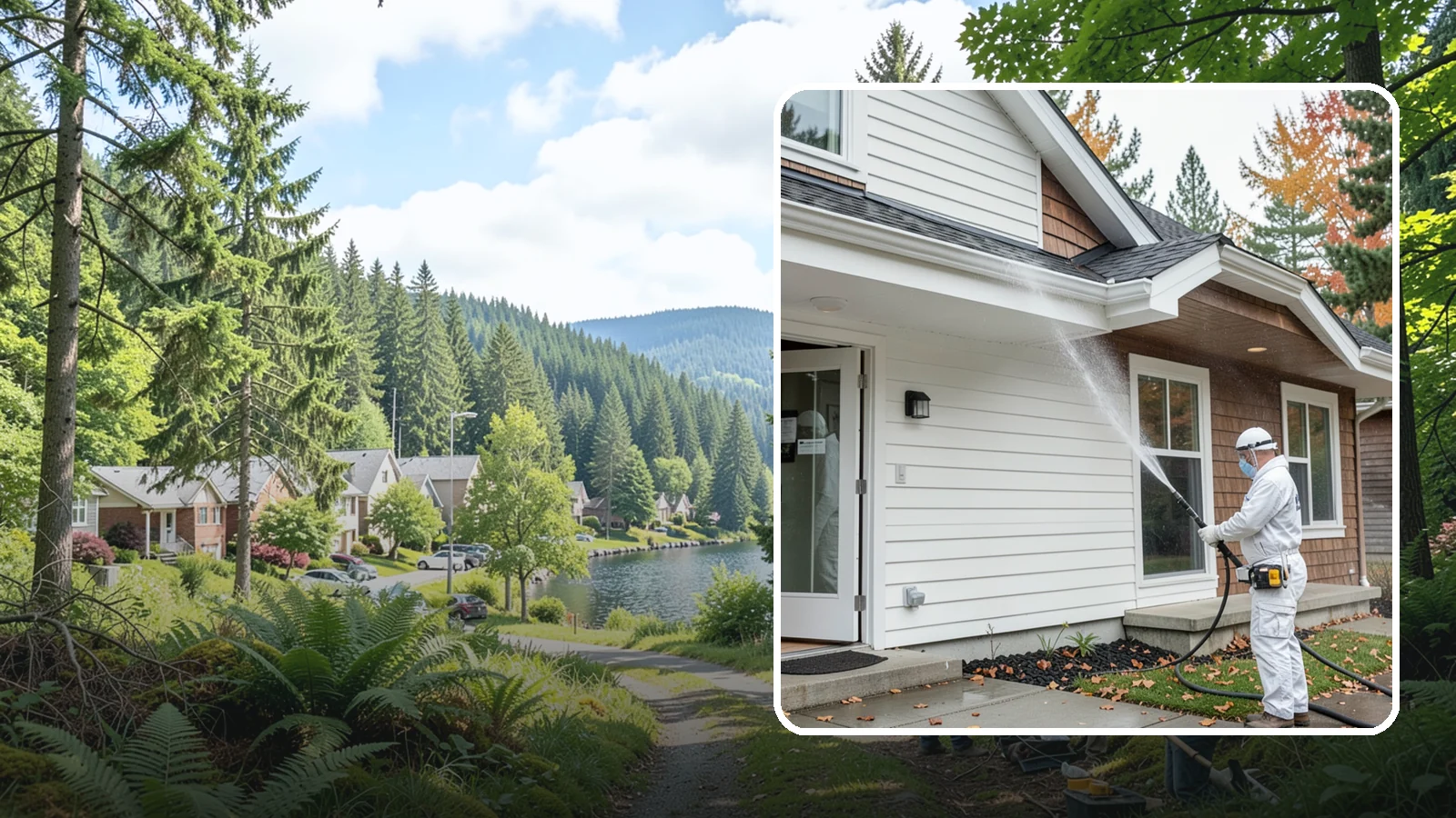 Medical Facility Exterior Cleaning in Lake Forest Park, King County, WA - Sanitizing exterior wash for clinics and medical offices that removes biofilm, mildew, and grime from entrances, walkways, and...