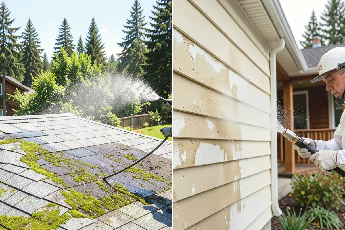 Medical Facility Exterior Cleaning in Lake Stevens, Snohomish County, WA - Cordon off work zones and protect landscaping and entry mats