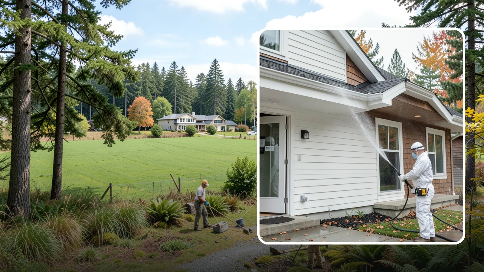 Medical Facility Exterior Cleaning in Lyman, Skagit County, WA - Sanitizing exterior wash for clinics and medical offices that removes biofilm, mildew, and grime from entrances, walkways, and...