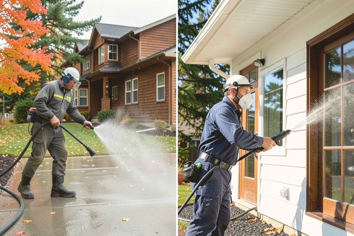 Medical Facility Exterior Cleaning in Lynnwood, Snohomish County, WA - Cordon off work zones and protect landscaping and entry mats