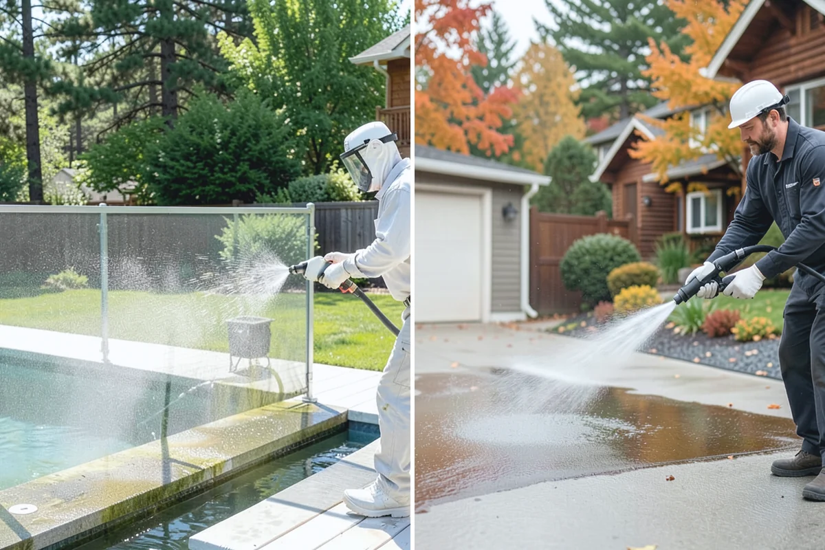 Medical Facility Exterior Cleaning in Marysville, Snohomish County, WA - Cordon off work zones and protect landscaping and entry mats