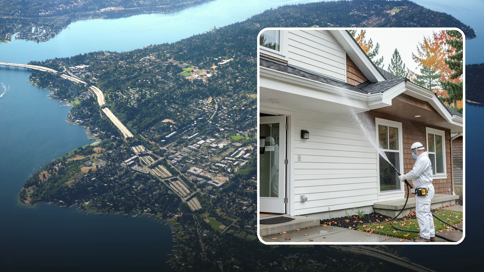 Medical Facility Exterior Cleaning in Mercer Island, King County, WA - Sanitizing exterior wash for clinics and medical offices that removes biofilm, mildew, and grime from entrances, walkways, and...