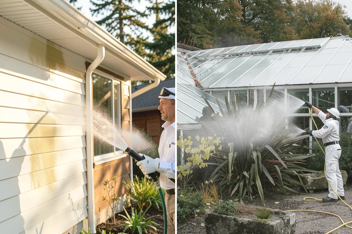 Medical Facility Exterior Cleaning in Mercer Island, King County, WA - Cordon off work zones and protect landscaping and entry mats