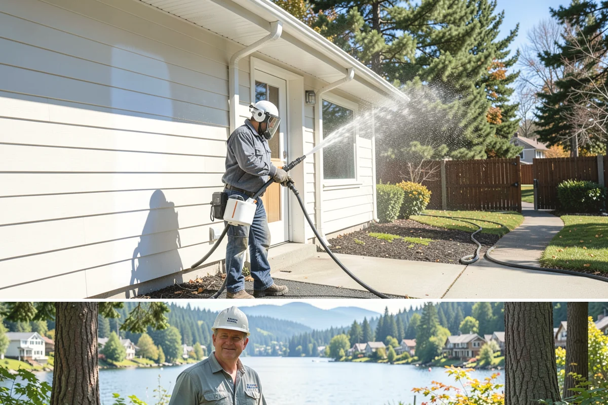 Medical Facility Exterior Cleaning in Milton, King County, WA - Twice a year, ideally in spring and fall, keeps a medical exterior consistently clean given the Northwest's long damp seasons.