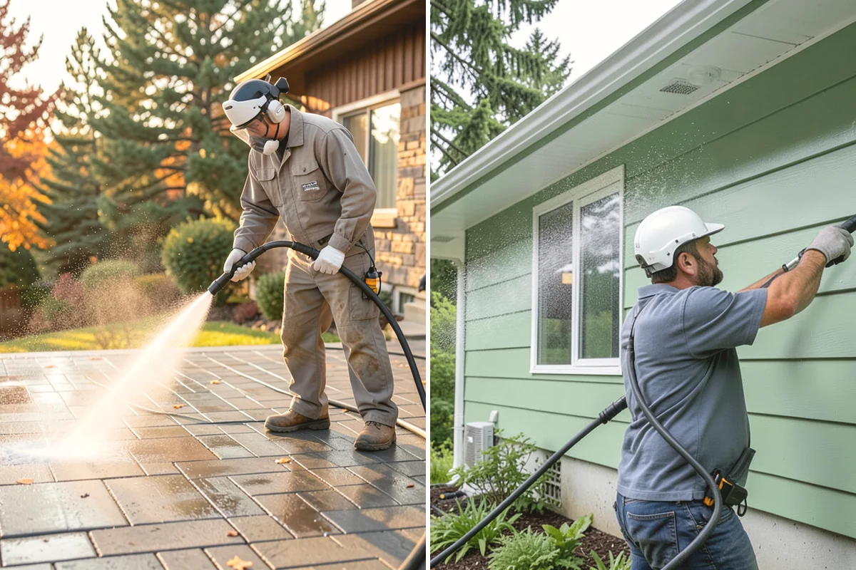 Medical Facility Exterior Cleaning in Monroe, Snohomish County, WA - Cordon off work zones and protect landscaping and entry mats