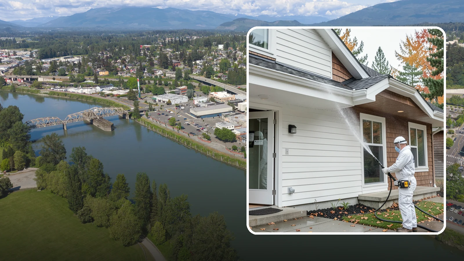 Medical Facility Exterior Cleaning in Mount Vernon, Skagit County, WA - Sanitizing exterior wash for clinics and medical offices that removes biofilm, mildew, and grime from entrances, walkways, and...