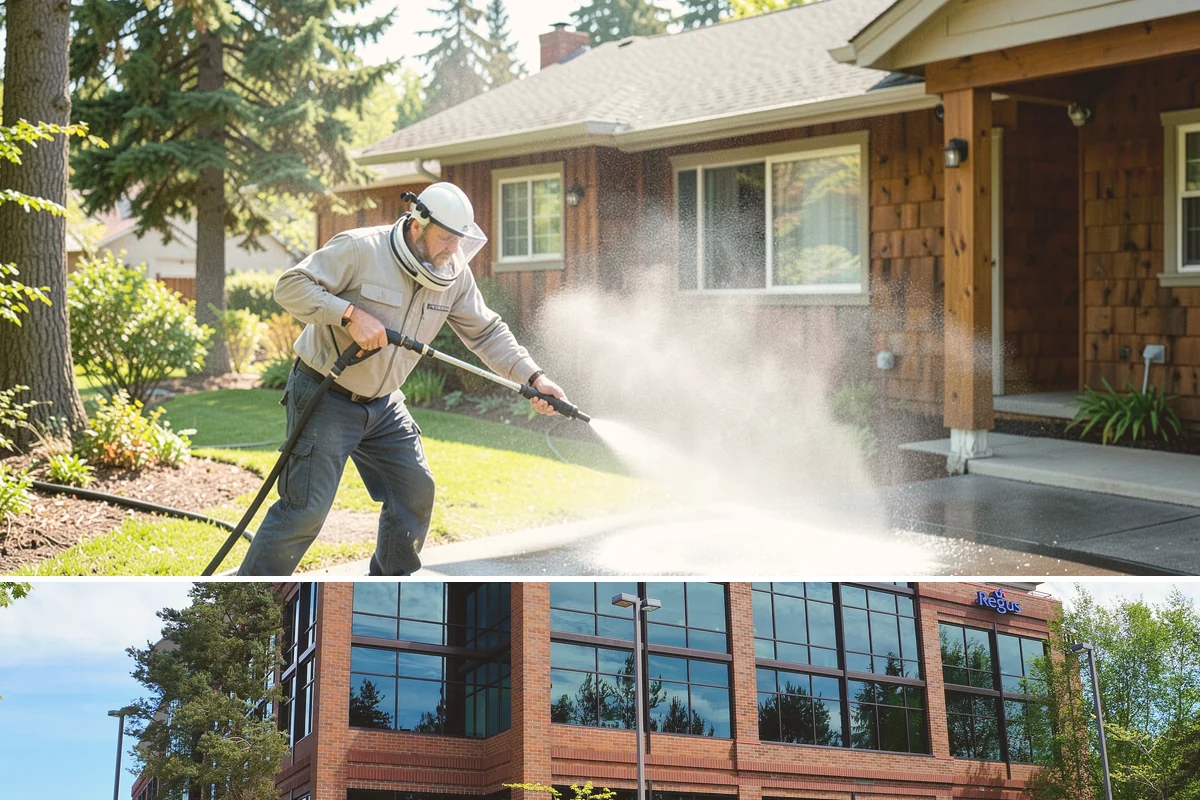 Medical Facility Exterior Cleaning in Mountlake Terrace, Snohomish County, WA - Twice a year, ideally in spring and fall, keeps a medical exterior consistently clean given the Northwest's long damp seasons.