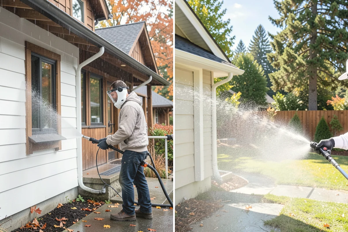 Medical Facility Exterior Cleaning in Mukilteo, Snohomish County, WA - Cordon off work zones and protect landscaping and entry mats