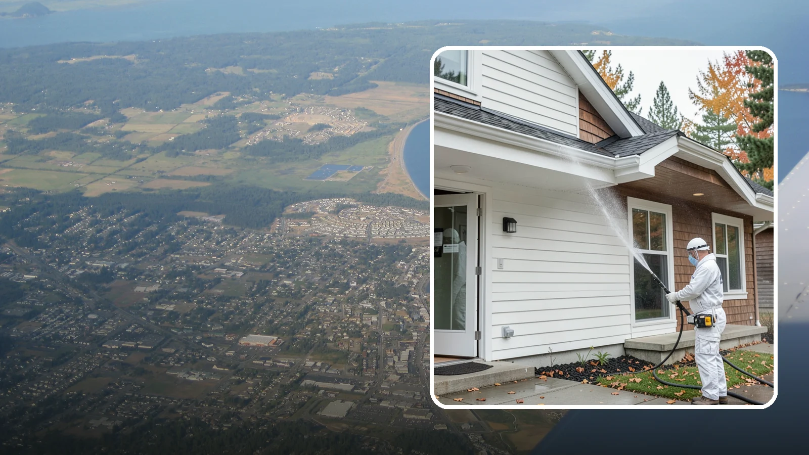 Medical Facility Exterior Cleaning in Oak Harbor, Island County, WA - Sanitizing exterior wash for clinics and medical offices that removes biofilm, mildew, and grime from entrances, walkways, and...