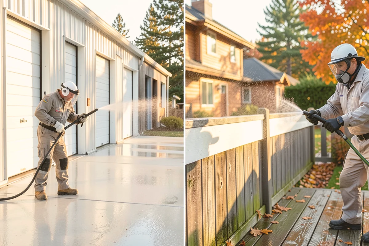 Medical Facility Exterior Cleaning in Orting, Pierce County, WA - Cordon off work zones and protect landscaping and entry mats