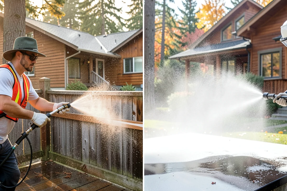 Medical Facility Exterior Cleaning in Pacific, King County, WA - Cordon off work zones and protect landscaping and entry mats