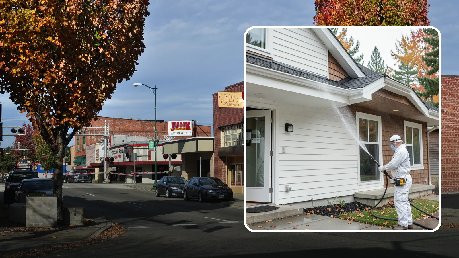 Medical Facility Exterior Cleaning in Puyallup, Pierce County, WA - Sanitizing exterior wash for clinics and medical offices that removes biofilm, mildew, and grime from entrances, walkways, and...