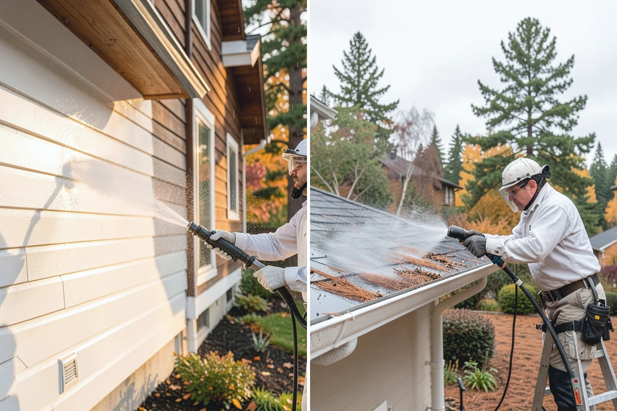 Medical Facility Exterior Cleaning in Redmond, King County, WA - Cordon off work zones and protect landscaping and entry mats