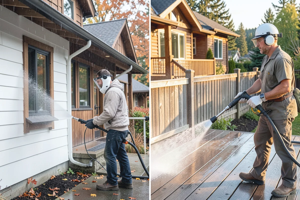 Medical Facility Exterior Cleaning in Roy, Pierce County, WA - Cordon off work zones and protect landscaping and entry mats