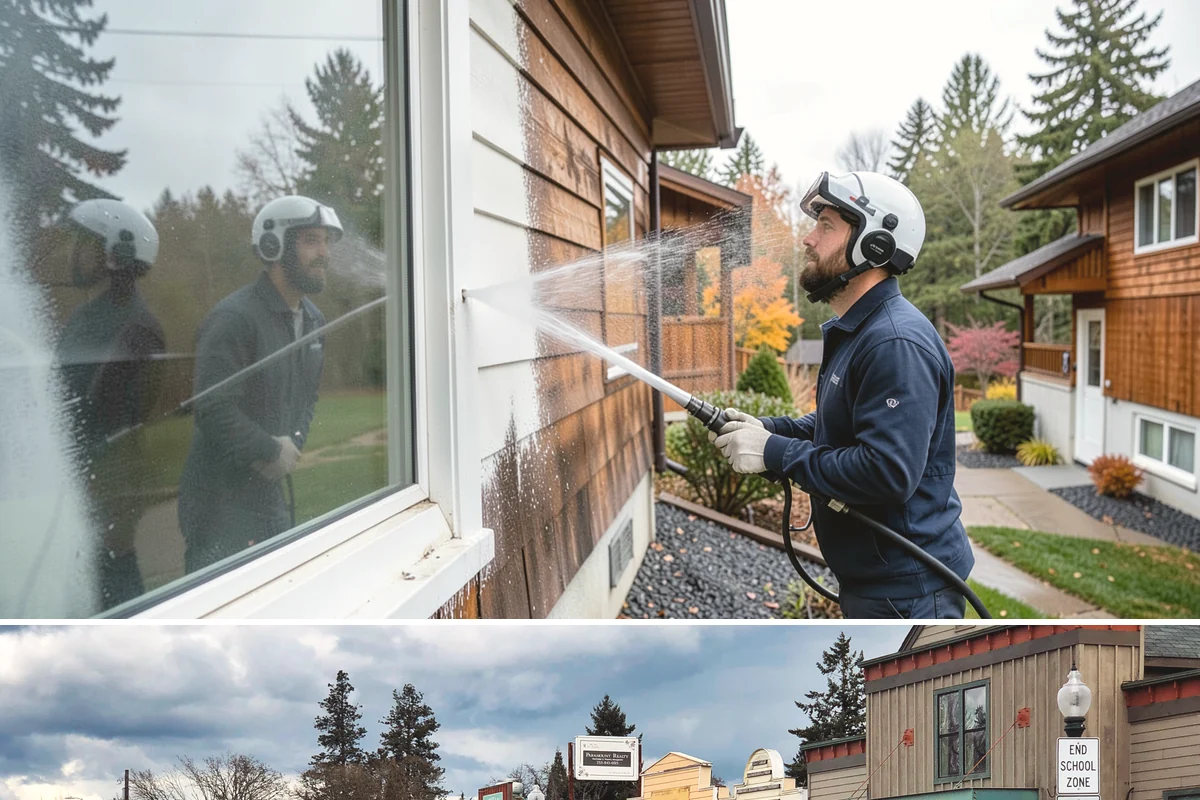 Medical Facility Exterior Cleaning in Roy, Pierce County, WA - Twice a year, ideally in spring and fall, keeps a medical exterior consistently clean given the Northwest's long damp seasons.