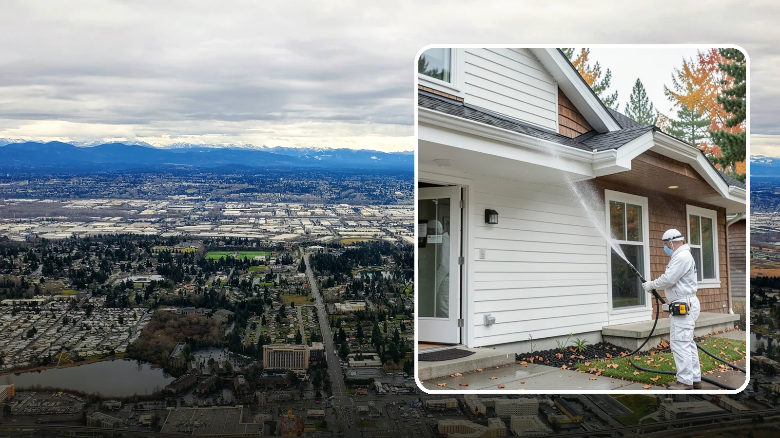 Medical Facility Exterior Cleaning in SeaTac, King County, WA - Sanitizing exterior wash for clinics and medical offices that removes biofilm, mildew, and grime from entrances, walkways, and...