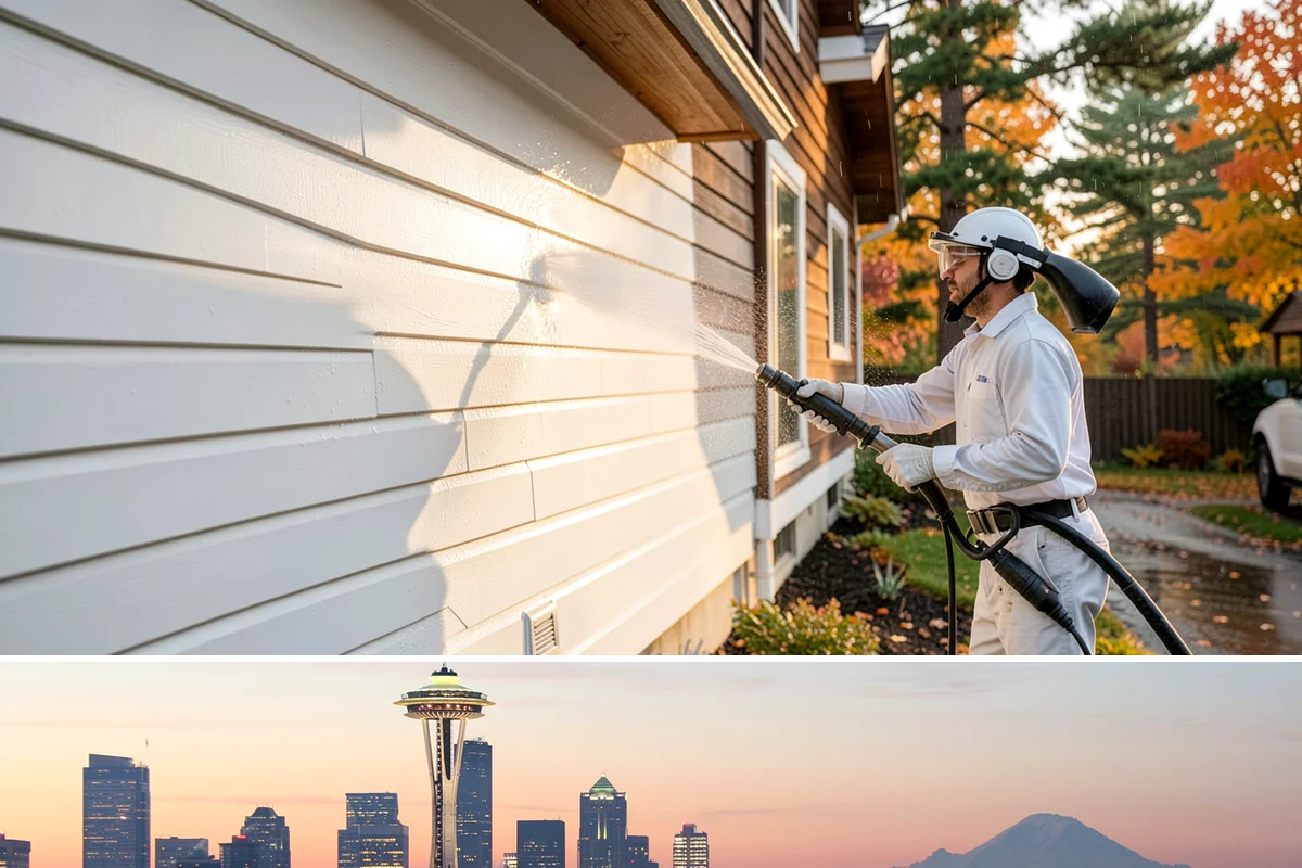 Medical Facility Exterior Cleaning in Seattle, King County, WA - Twice a year, ideally in spring and fall, keeps a medical exterior consistently clean given the Northwest's long damp seasons.