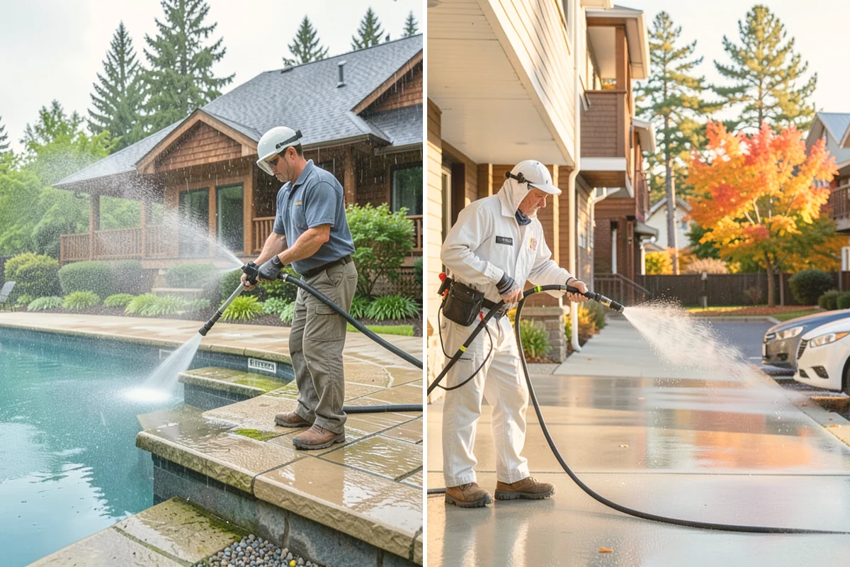Medical Facility Exterior Cleaning in Snohomish, Snohomish County, WA - Cordon off work zones and protect landscaping and entry mats