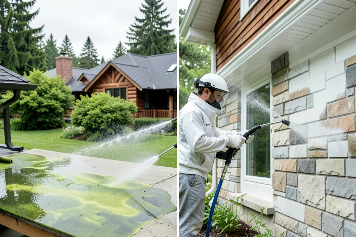 Medical Facility Exterior Cleaning in Snoqualmie, King County, WA - Cordon off work zones and protect landscaping and entry mats