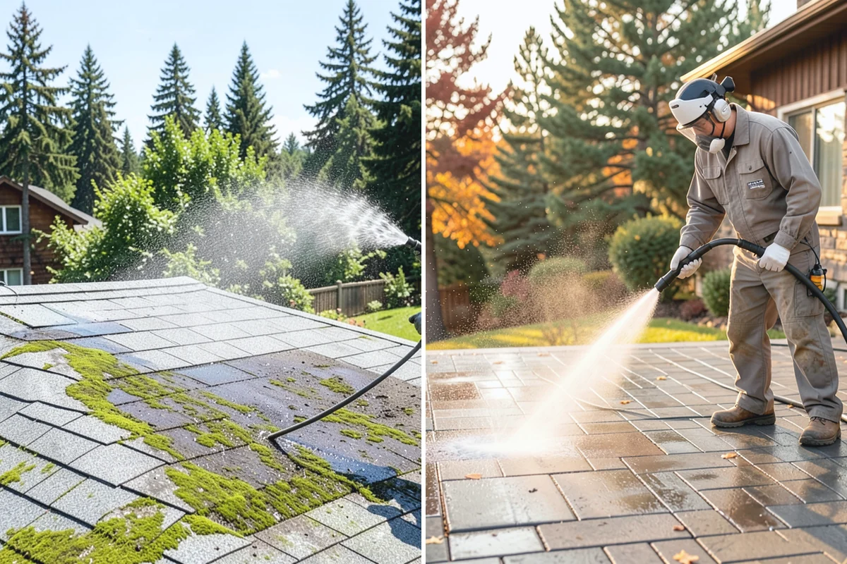 Medical Facility Exterior Cleaning in South Prairie, Pierce County, WA - Cordon off work zones and protect landscaping and entry mats