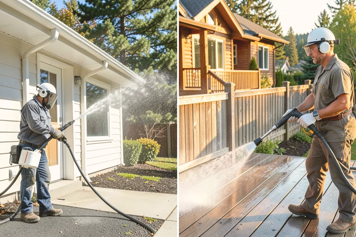 Medical Facility Exterior Cleaning in Stanwood, Snohomish County, WA - Cordon off work zones and protect landscaping and entry mats