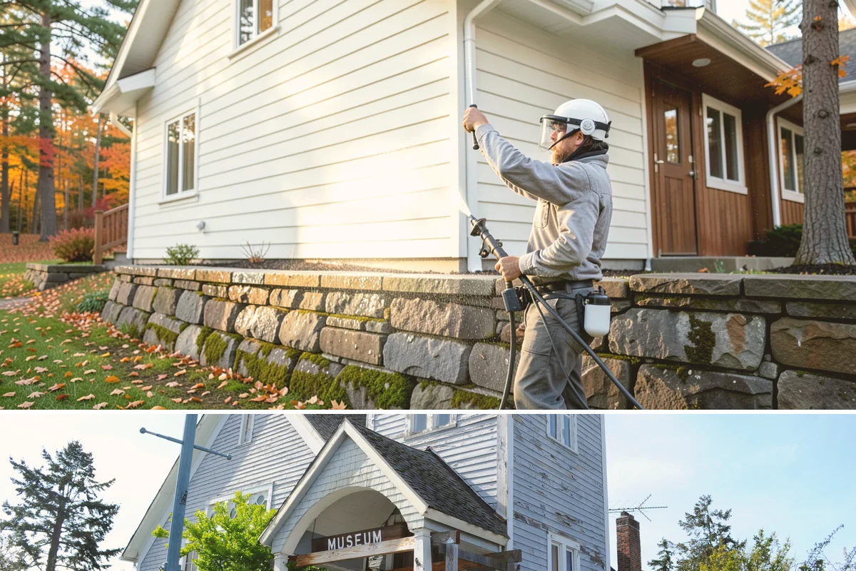 Medical Facility Exterior Cleaning in Steilacoom, Pierce County, WA - Twice a year, ideally in spring and fall, keeps a medical exterior consistently clean given the Northwest's long damp seasons.