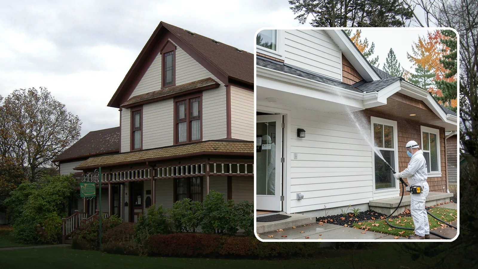 Medical Facility Exterior Cleaning in Sumner, Pierce County, WA - Sanitizing exterior wash for clinics and medical offices that removes biofilm, mildew, and grime from entrances, walkways, and...