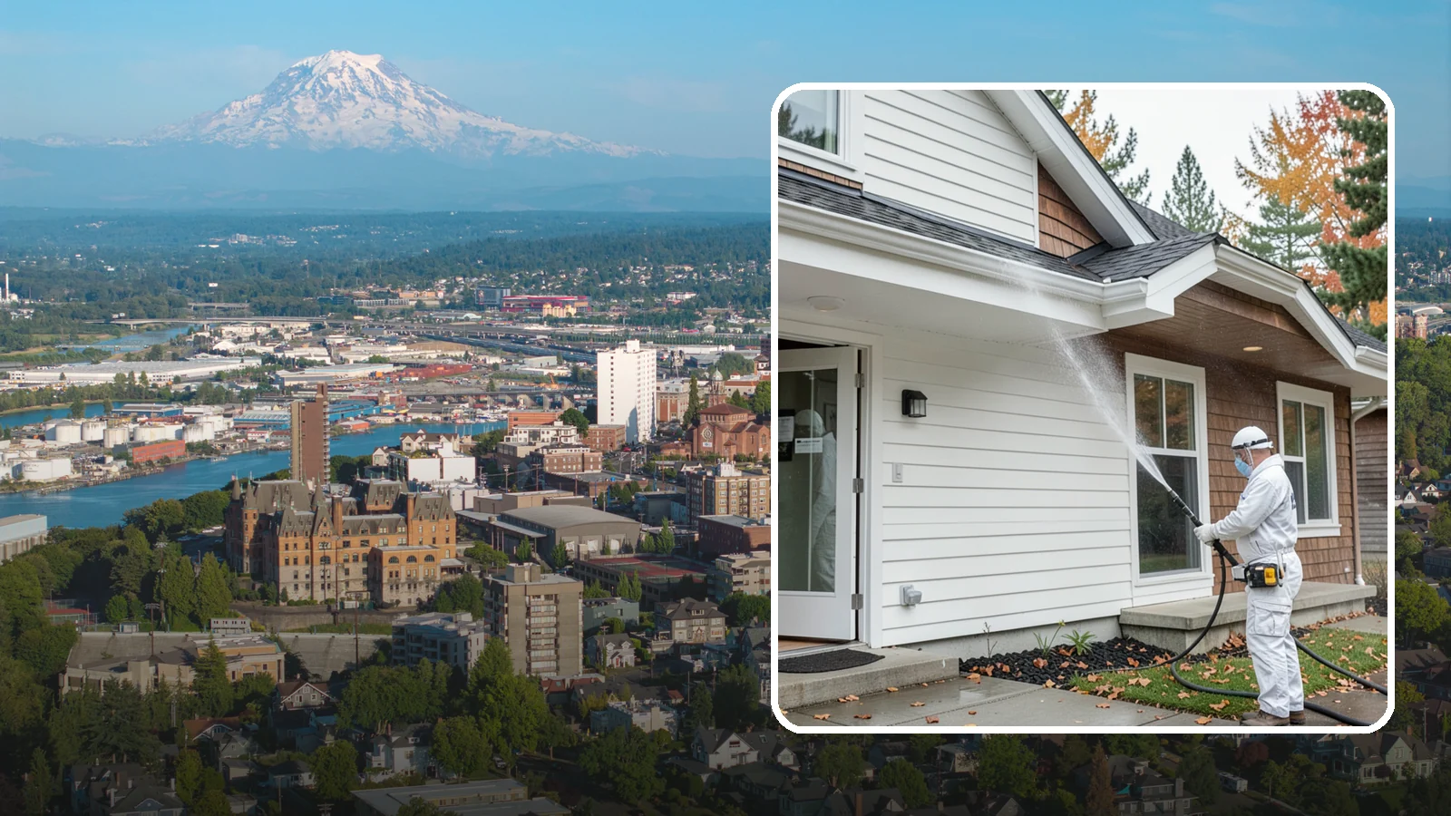 Medical Facility Exterior Cleaning in Tacoma, Pierce County, WA - Sanitizing exterior wash for clinics and medical offices that removes biofilm, mildew, and grime from entrances, walkways, and...