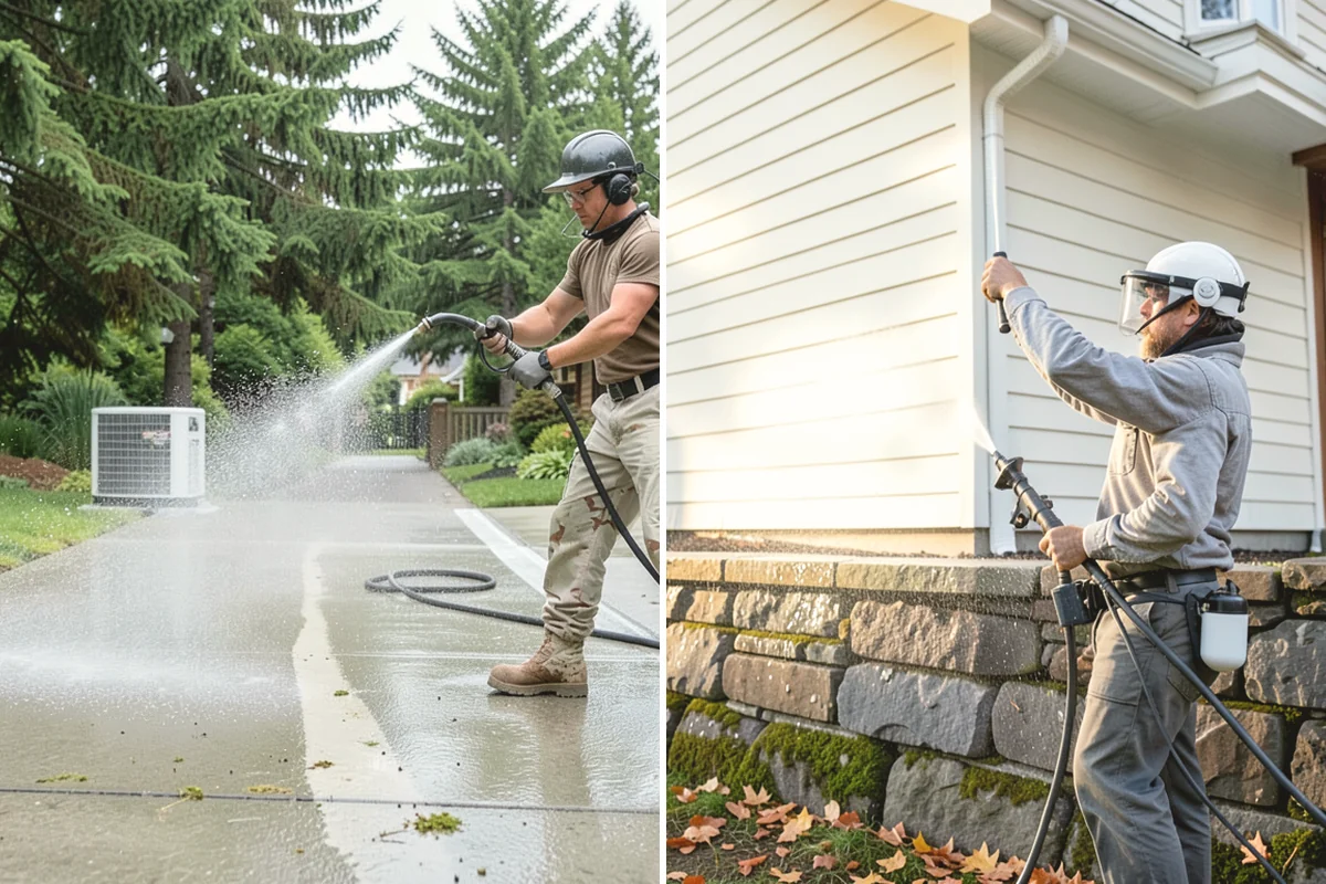 Medical Facility Exterior Cleaning in University Place, Pierce County, WA - Cordon off work zones and protect landscaping and entry mats