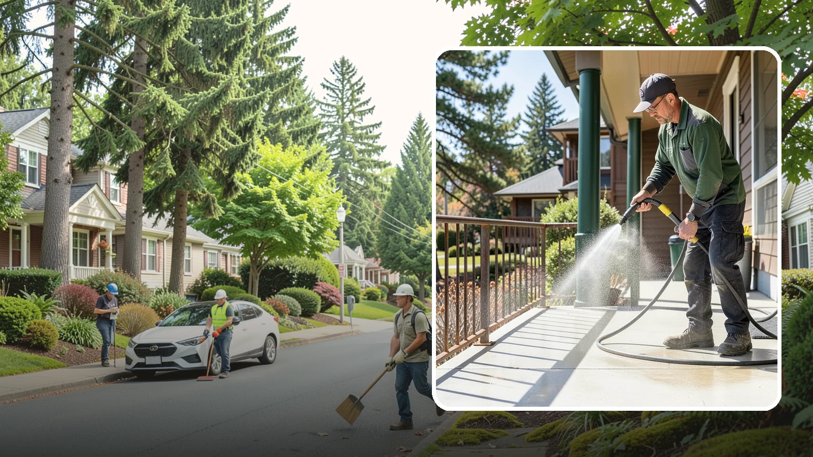 Metal Cleaning in Beaux Arts Village, King County, WA - Gentle cleaning of exterior metal surfaces and railings that removes grime, oxidation film, and staining without scratching.
