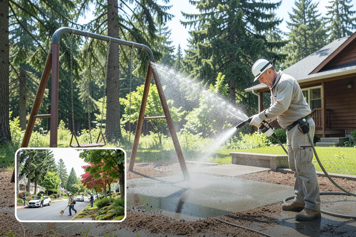 Metal Cleaning in Beaux Arts Village, King County, WA - Lifts grime and oxidation film from exterior metal