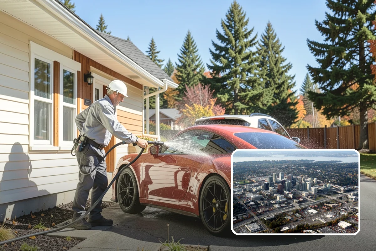 Metal Cleaning in Bellevue, King County, WA - Lifts grime and oxidation film from exterior metal