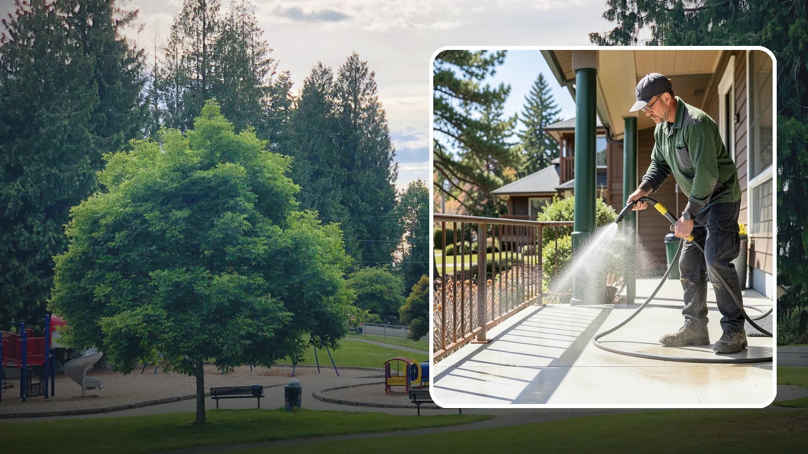 Metal Cleaning in Bonney Lake, Pierce County, WA - Gentle cleaning of exterior metal surfaces and railings that removes grime, oxidation film, and staining without scratching.