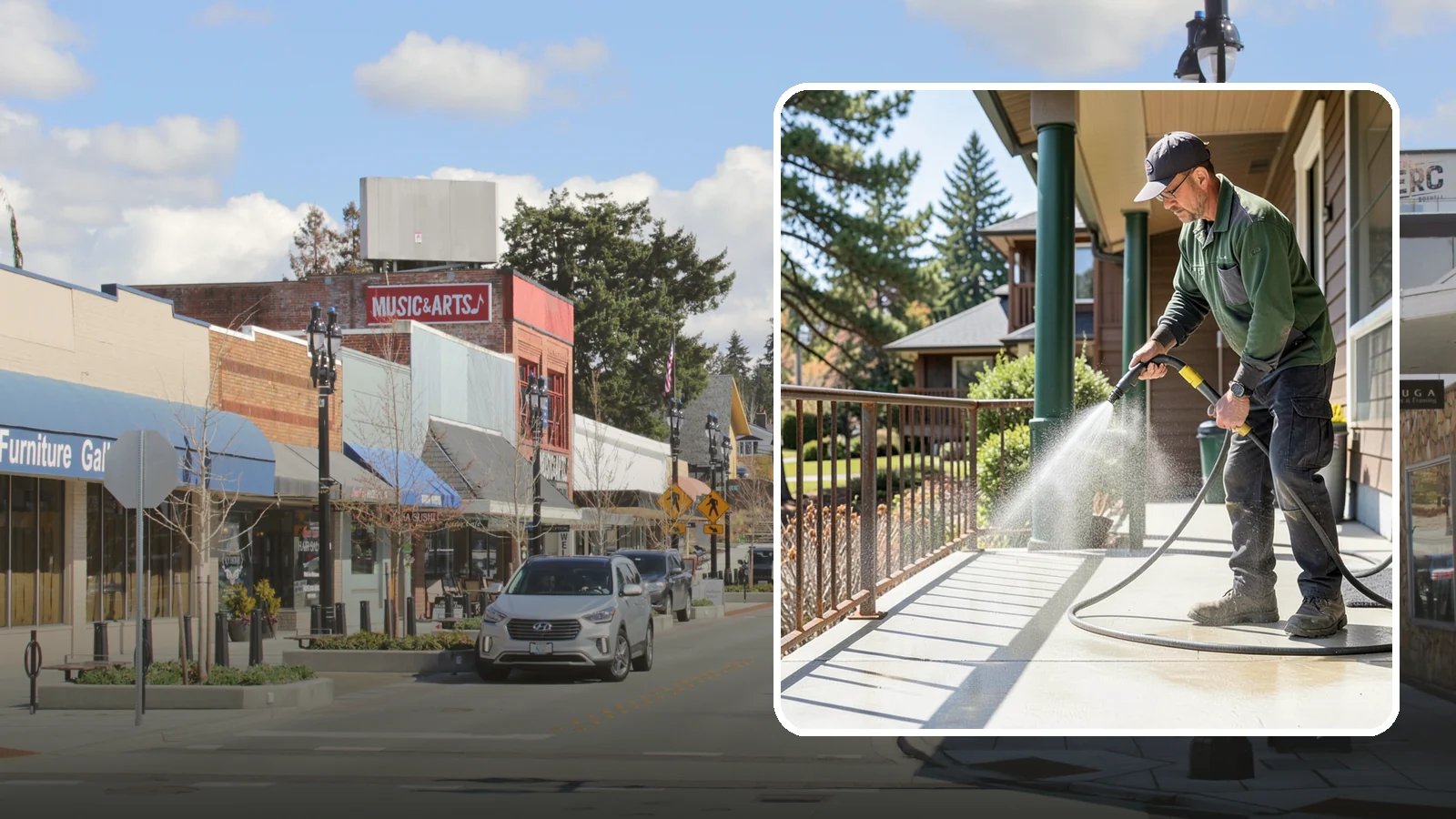 Metal Cleaning in Bothell, King County, WA - Gentle cleaning of exterior metal surfaces and railings that removes grime, oxidation film, and staining without scratching.