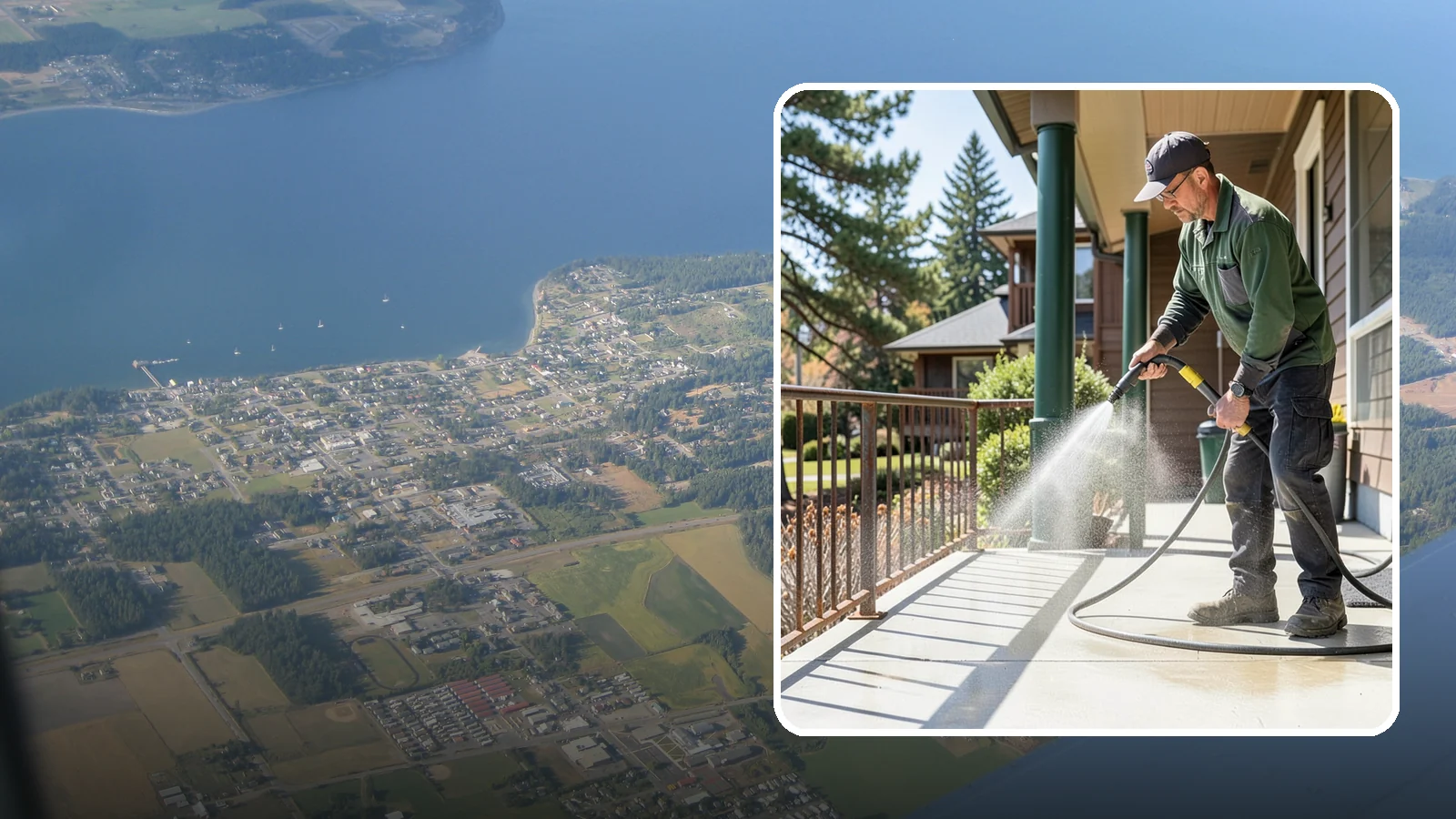 Metal Cleaning in Coupeville, Island County, WA - Gentle cleaning of exterior metal surfaces and railings that removes grime, oxidation film, and staining without scratching.