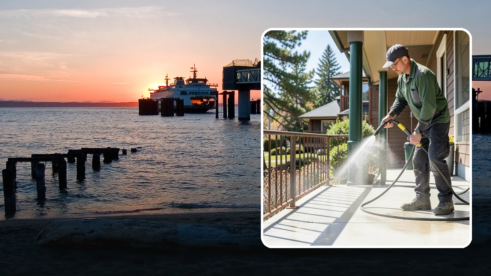 Metal Cleaning in Edmonds, Snohomish County, WA - Gentle cleaning of exterior metal surfaces and railings that removes grime, oxidation film, and staining without scratching.