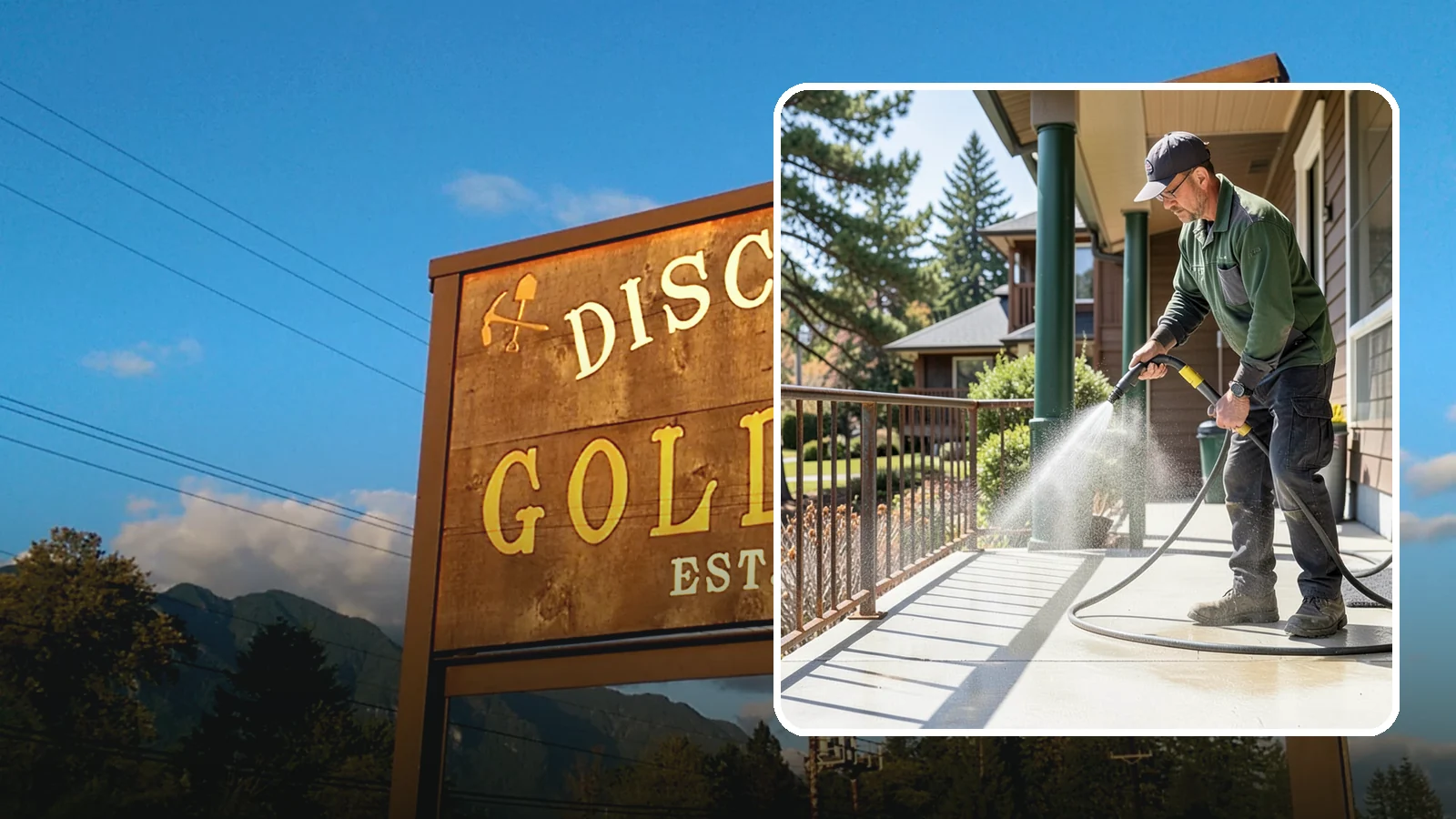Metal Cleaning in Gold Bar, Snohomish County, WA - Gentle cleaning of exterior metal surfaces and railings that removes grime, oxidation film, and staining without scratching.
