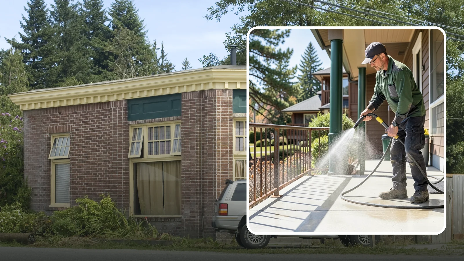 Metal Cleaning in Hamilton, Skagit County, WA - Gentle cleaning of exterior metal surfaces and railings that removes grime, oxidation film, and staining without scratching.