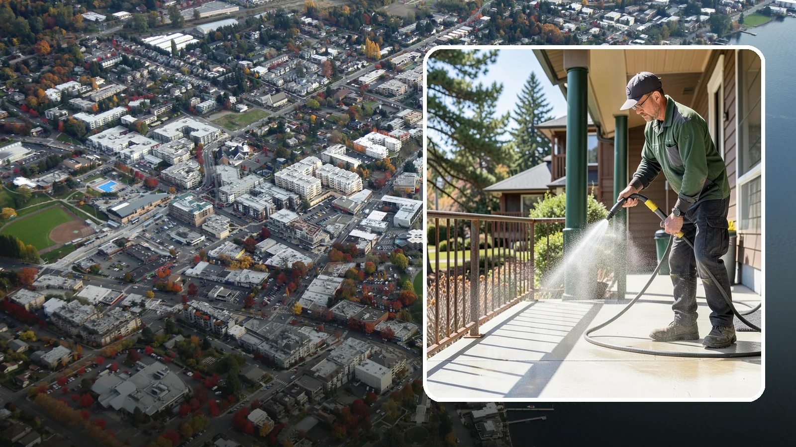 Metal Cleaning in Kirkland, King County, WA - Gentle cleaning of exterior metal surfaces and railings that removes grime, oxidation film, and staining without scratching.